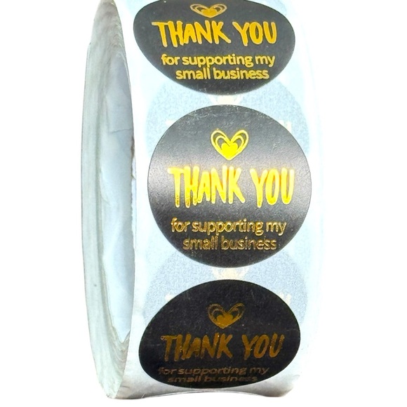 thank you for supporting my small business sticker | 1 in round pack gold - Picture 5 of 5